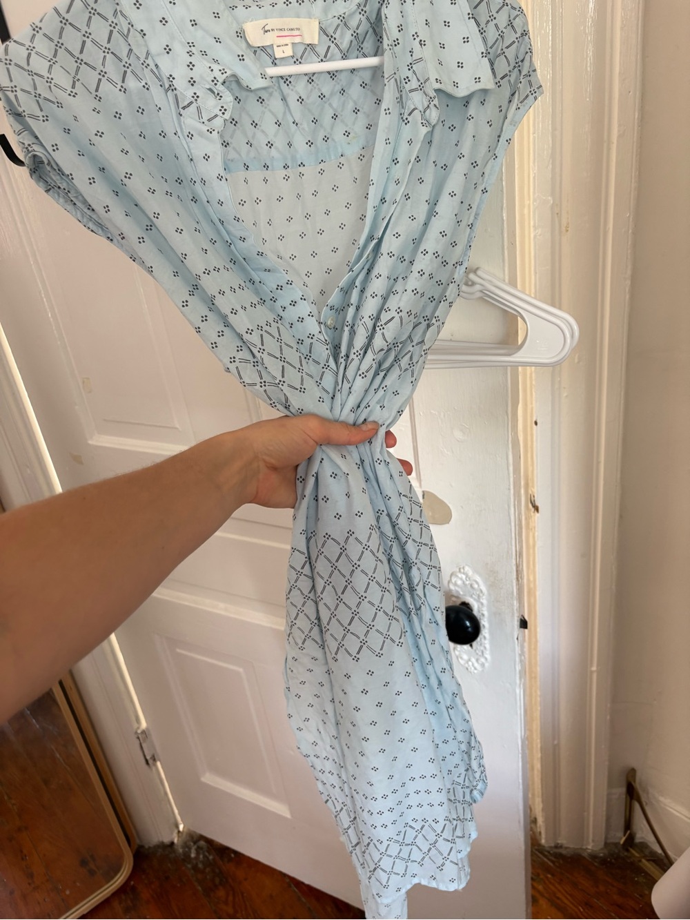Light Blue Patterned Women's Beach dress or shirt